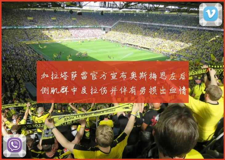 加拉塔萨雷官方宣布奥斯梅恩左后侧肌群中度拉伤并伴有劳损出血情况